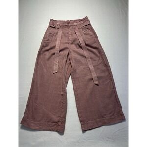 American Eagle Women's High-Waist Belted‎ Wide Leg Pant Short, Color Pink